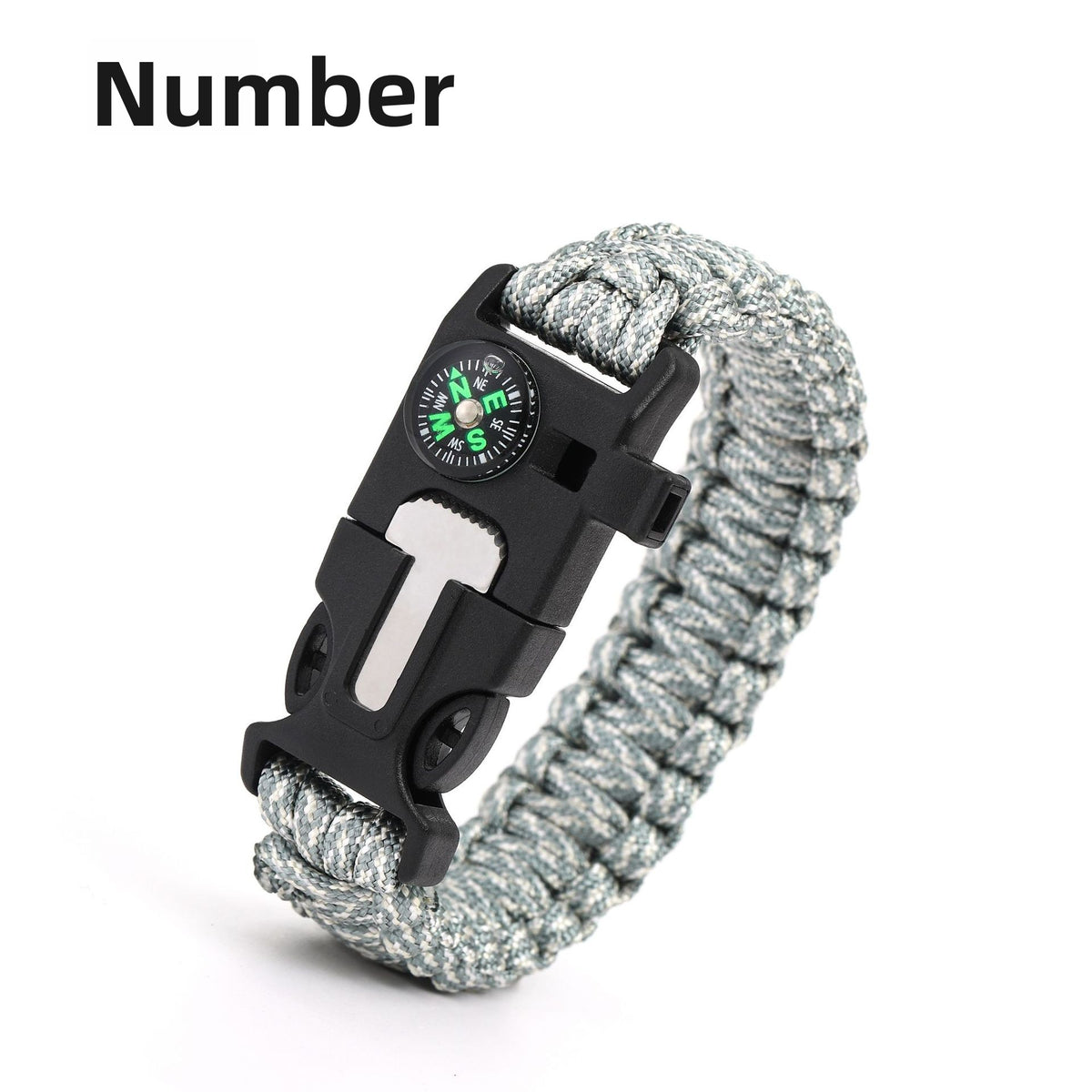 Multifunctional Survival Paracord Bracelet with Compass and Firestarter