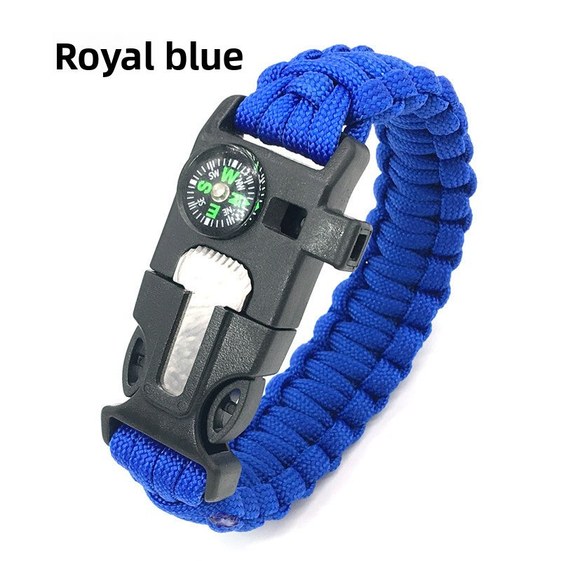 Pulsera de Supervivencia 5 en 1 – Brújula, Pedernal y Paracord