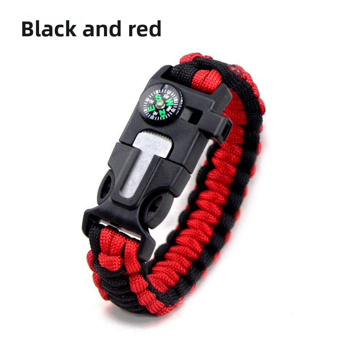 Multifunctional Survival Paracord Bracelet with Compass and Firestarter