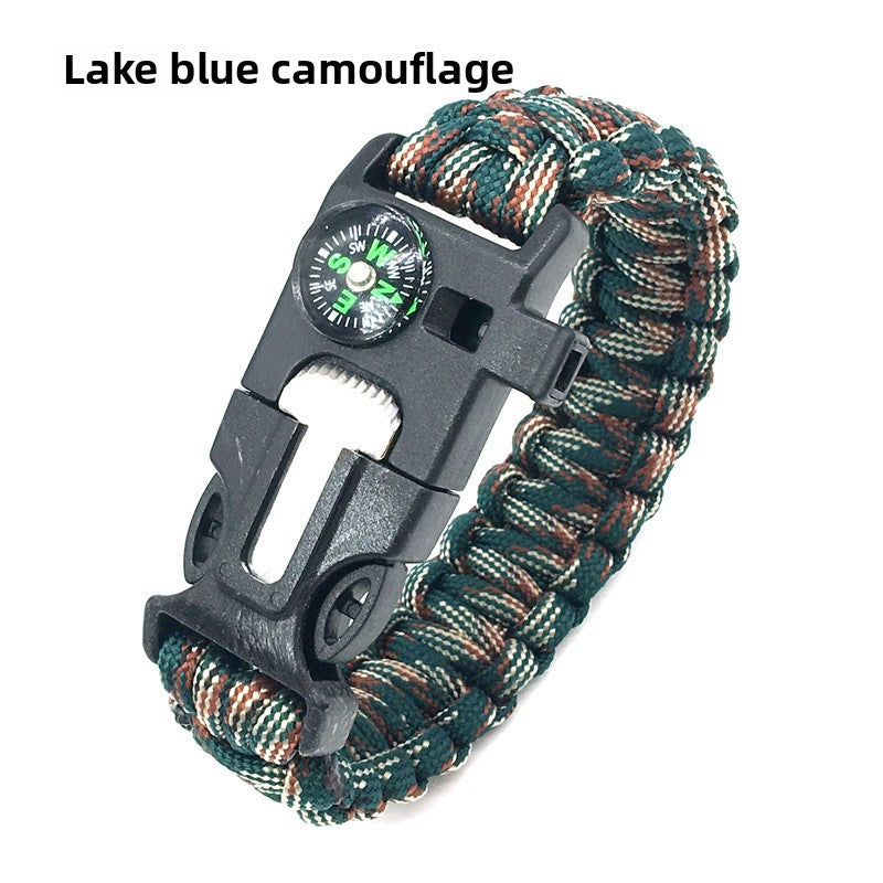 Pulsera de Supervivencia 5 en 1 – Brújula, Pedernal y Paracord
