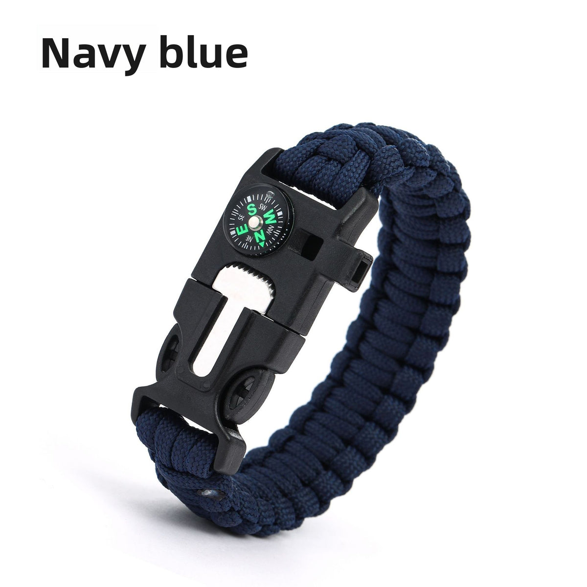 Multifunctional Survival Paracord Bracelet with Compass and Firestarter