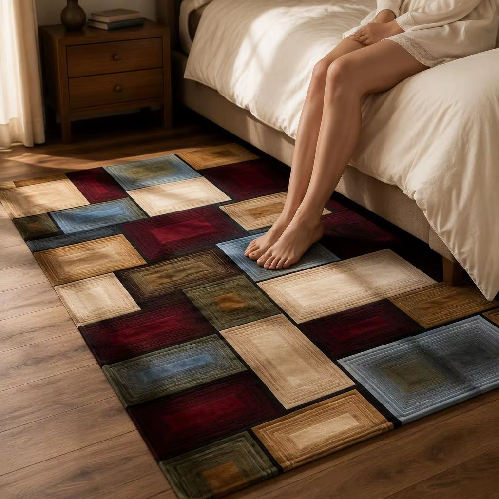 Washable Non-Slip Kitchen Rug Modern Abstract Vintage Pattern Polypropylene/Polyester Low Pile Easy Clean for Kitchen CILIGA