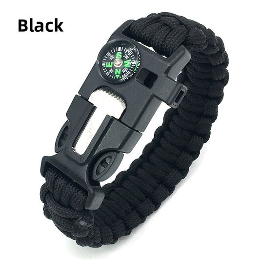 Multifunctional Survival Paracord Bracelet with Compass and Firestarter