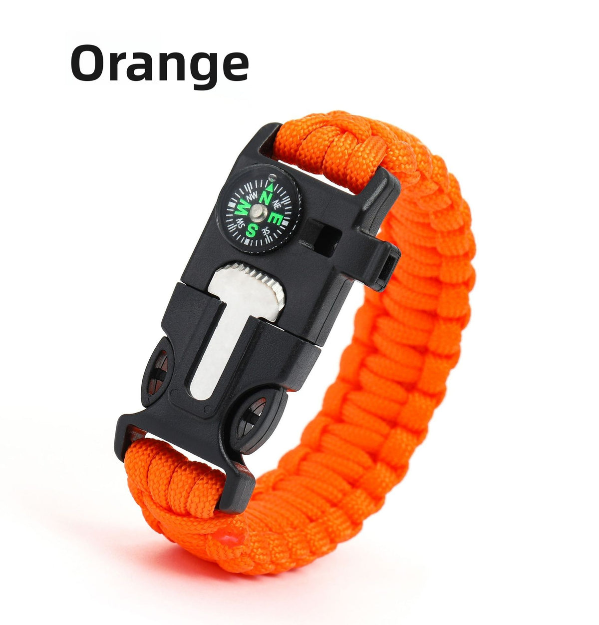 Pulsera de Supervivencia 5 en 1 – Brújula, Pedernal y Paracord