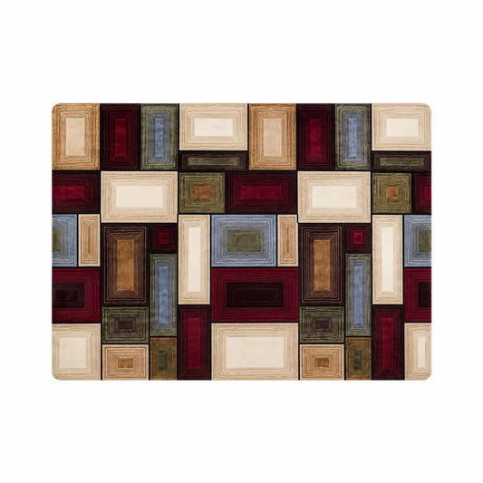 Washable Non-Slip Kitchen Rug Modern Abstract Vintage Pattern Polypropylene/Polyester Low Pile Easy Clean for Kitchen CILIGA